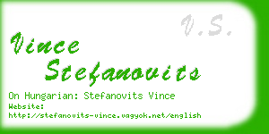 vince stefanovits business card